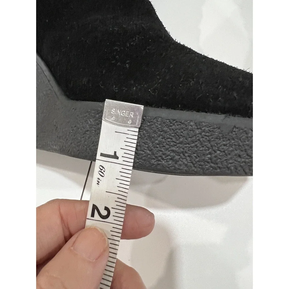 Coach Suede Shearling Lined Wedge Suede Boots Black Size 9 EUC